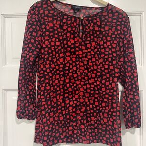 The Limited Red and Black 3/4 Sleeve Blouse